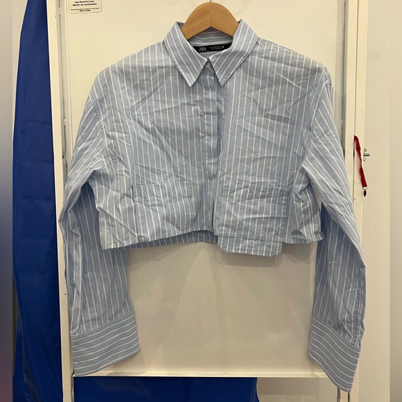 Zara Cropped Dress Shirt - Picture 1 of 3